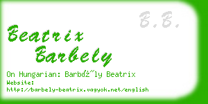 beatrix barbely business card